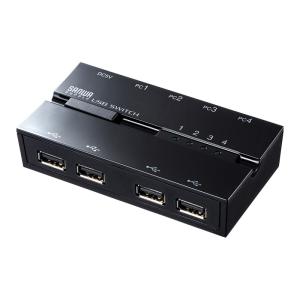 訳あり新品 切替器 USB2.0 手動 磁石付き ハブ付き 4x4回路 ブラック SW-US44HMG サンワサプライ 外装に傷・汚れあり｜esupply