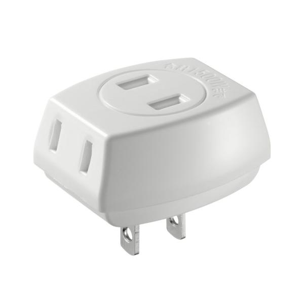 訳あり新品 トリプルタップ 3個口 トラッキング火災予防絶縁キャップ付 コンセント3分配 ホワイト ...