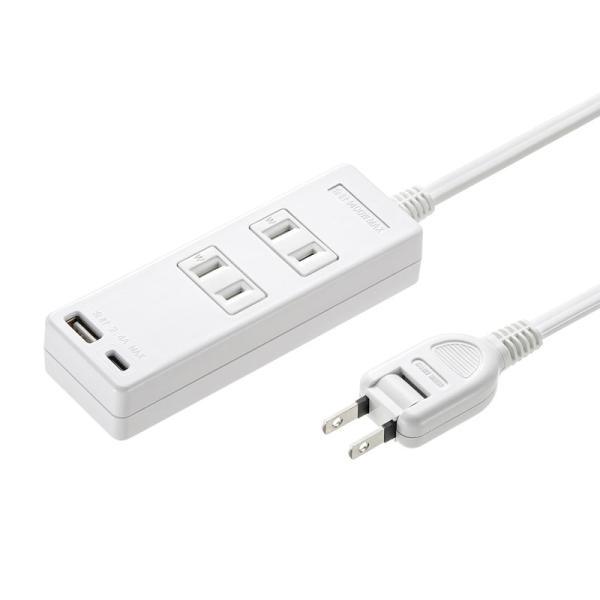 訳あり新品 USB充電機能付きタップ Type-C搭載 2P 2個口 Type-Cポート USB A...