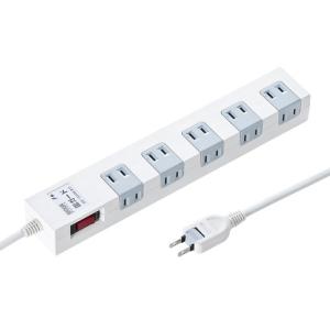 訳あり新品 雷ガードタップ 2P 10個口 1m TAP-SP2110-1 サンワサプライ 外装パッケージにキズ、汚れあり