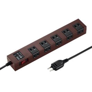 訳あり新品 雷ガードタップ 小型ACアダプタ対応 ブレーカー マグネット付き 2P 10個口 3m ブラウン TAP-SP2110-3BR サンワサプライ ※外装にキズ、汚れあり
