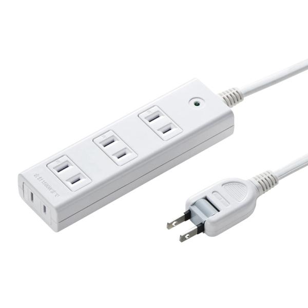 訳あり新品 雷ガードタップ 2Pプラグ 4個口 3m TAP-SP2114MG-3WN サンワサプラ...