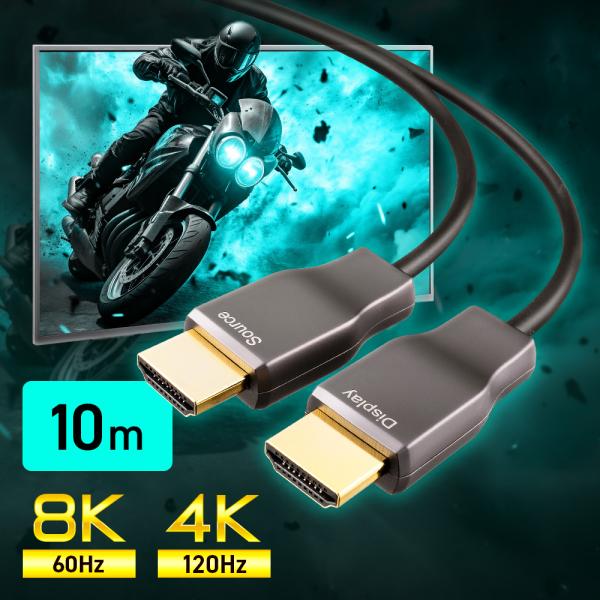 HDMIケーブル 10m 8K 4K スリム 柔らかい 規格 2.1 ハイスピード PC TV ゲー...