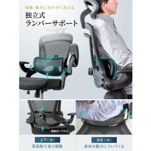 オフィスチェア メッシュ ゲーミング 肘 跳ね...の詳細画像3
