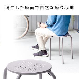 丸椅子 完成品 スタッキング スチール製 耐荷...の詳細画像4