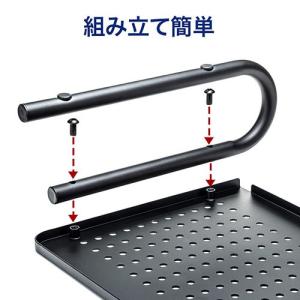 モニター台 机上ラック 卓上 スチール ブラッ...の詳細画像5