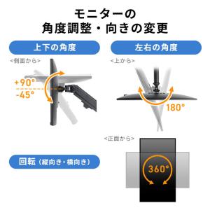 モニターアーム ポール取付 支柱 アーム 高さ...の詳細画像5