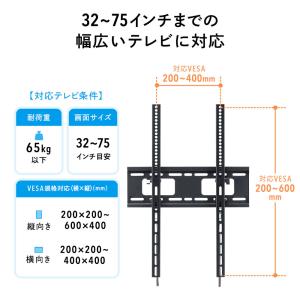 壁掛けテレビ金具 テレビ壁掛け金具 大型 縦置...の詳細画像5