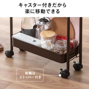 キッチンワゴン スリム キャスター付 バスケッ...の詳細画像3
