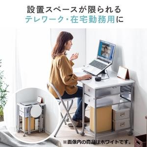 折りたたみデスク 折りたたみイス付 キャスター...の詳細画像2
