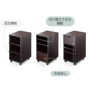 パソコンデスク ローデスク 木製 キャビネット...の詳細画像5