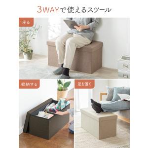 スツール 収納 オットマン 収納椅子 座れる収...の詳細画像3