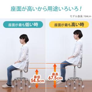 カウンターチェア キャスター・アジャスター両対...の詳細画像3