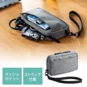 ガジェットポーチ Sサイズ モバイルバッテリー・Wi-Fiルーター収納 ケーブル収納 ストラップ付 グレー EZ2-BAGIN012GY ネコポス対応