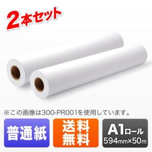 プロッター用紙 ロール紙 普通紙・厚手タイプ A1ロール 594mm×50m 2R入り  プロッター対応 大判インクジェットプリンタ用 EZ3-PR037 受注発注 代引き不可｜esupply