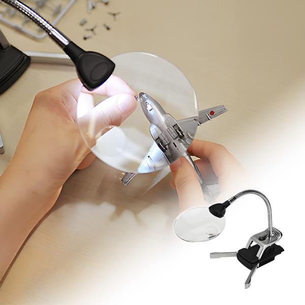 スタンドルーペ 拡大鏡 LEDライト付 クリップ対応 敬老の日 プレゼント EZ4-CAM019