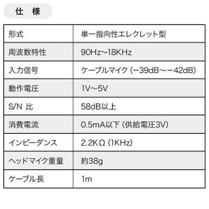 拡声器EZ4-SP065専用ヘッドマイク 単一...の詳細画像3
