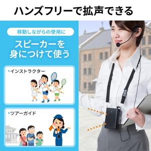 ハンズフリー拡声器 ワイヤレスヘッドマイク・有...の詳細画像1