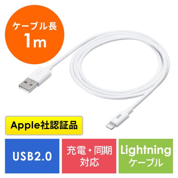 ライトニングケーブル iPhone iPad Apple MFi認証品 充電 同期 Lightnin...