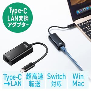 有線LANアダプター Type-C イーサネットアダプタ MacBook ChromeBook iPad Pro Nintendo Switch対応 EZ5-USB072BK ネコポス対応｜esupply