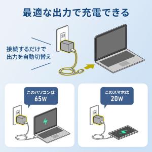 USB充電器 PD 充電器 最大65W 1ポー...の詳細画像3