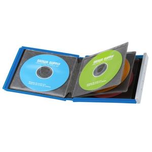 ディスクケース CD・DVD・ブルーレイ対応 8枚まで収納 ハードタイプ ポータブル ブルー FCD-JKBD8BL サンワサプライ ネコポス対応｜esupply