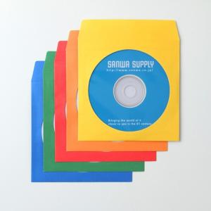紙製スリーブケース DVD・CD用 ディスクケース 100枚入 ミックスカラー FCD-PS100MXN サンワサプライ｜esupply