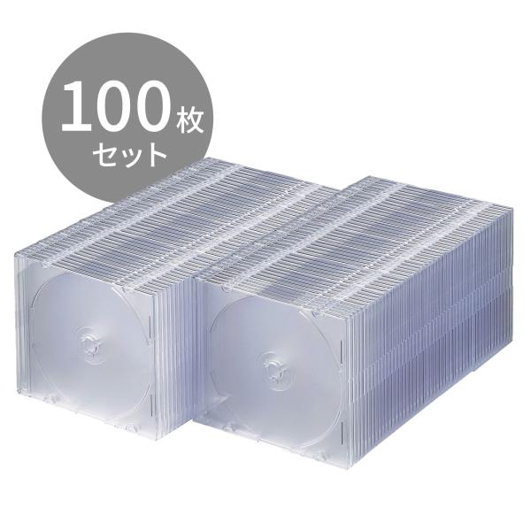 薄型プラケース 100枚セット ブルーレイ DVD CD 収納 Blu-ray 厚さ約5ｍｍ スリム...