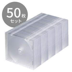 薄型プラケース 50枚セット ブルーレイ  DVD CD 収納 薄型 厚さ5mm スリム クリア FCD-PU50C サンワサプライ