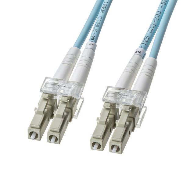 在庫限り 光ケーブル 光ファイバケーブル 5m アーマードメガネ型 OM3 マルチモード LC×2-...