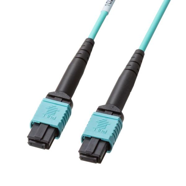 MPO光ファイバケーブル マルチモード 50μm OM3 MPO-MPO 12芯 B配線 2m HK...