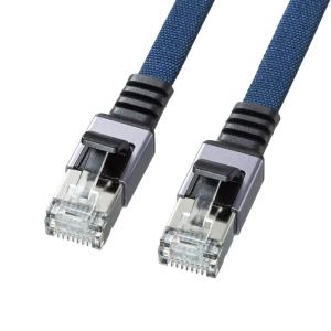 エレコム LD-GFA／BM15 LANケーブル CAT6A フラット より線 ブルー