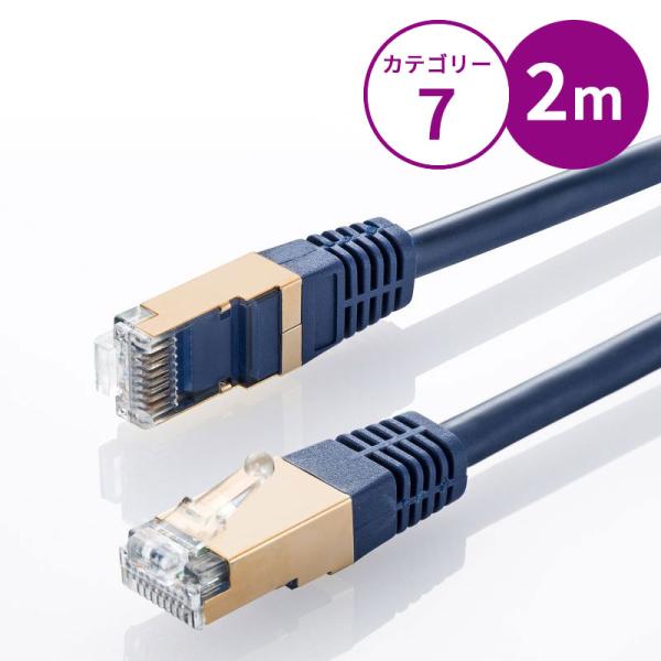 LANケーブル 2m cat7 カテゴリー7 高速 stp ネイビーブルー KB-T7-02NVN ...