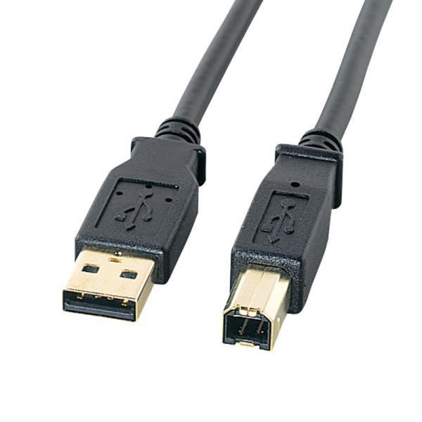 USB2.0ケーブル ブラック 5m 金メッキコネクタ KU20-5BKHK2 サンワサプライ