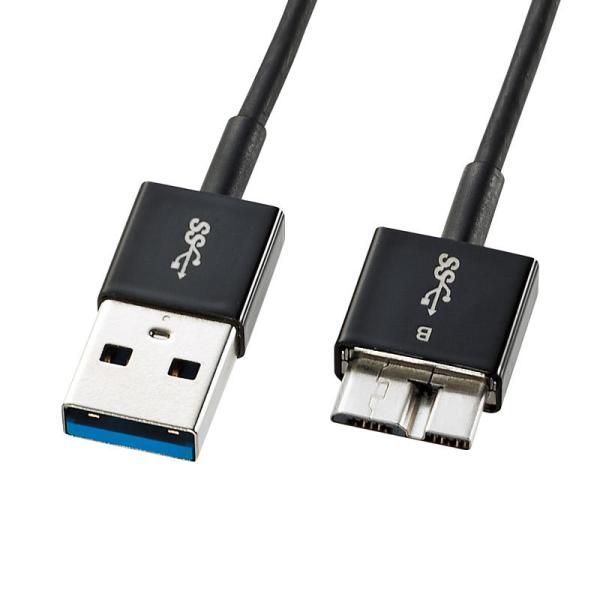 USB3.0マイクロケーブル A-microB 超極細タイプ ブラック 0.3m KU30-AMCS...