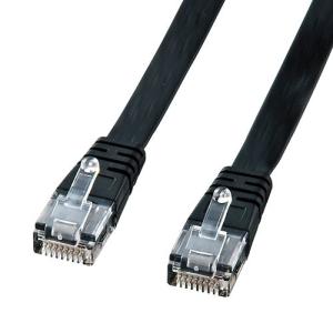 LANケーブル cat5e UTPエンハンスドカテゴリ5 より線フラットケーブル 1m　ブラック LA-FL5-01K サンワサプライ ネコポス対応｜esupply