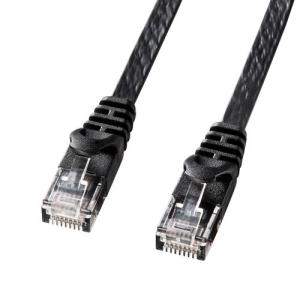 LANケーブル CAT6 フラット 3m ブラック LA-FL6-03BK サンワサプライ｜esupply