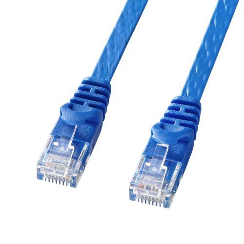 LANケーブル CAT6 フラット 3m ブルー LA-FL6-03BL サンワサプライ