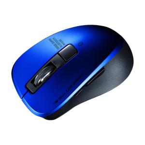 ワイヤレスマウス Bluetooth 5.0 無線 ブルーLED 5ボタン 静音 小型 ブルー MA-BTBL155BL サンワサプライ