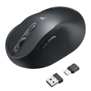 ワイヤレスマウス 静音 エルゴノミクス Bluetooth 無線 2.4GHz USB A Type-Cレシーバー ブルーLED 5ボタン MA-ERGBT24 サンワサプライ｜esupply