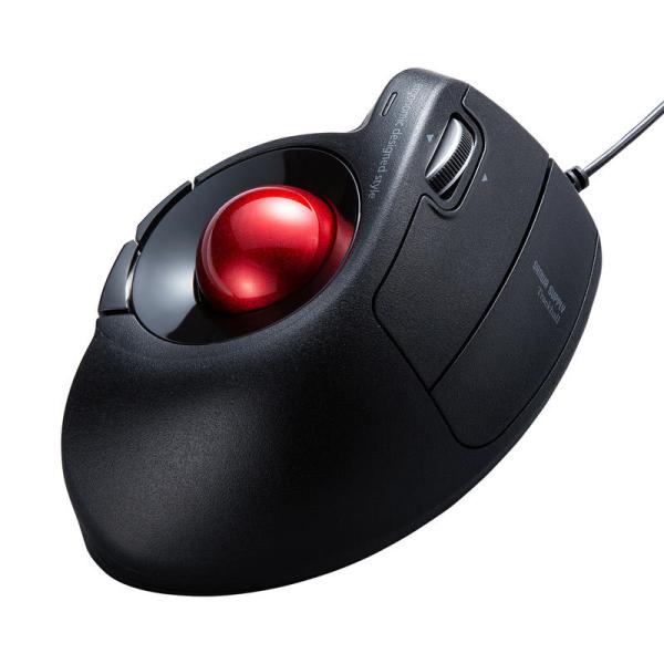 在庫限り トラックボールマウス エルゴノミクス 有線 USB接続 静音 5ボタン ブラック MA-T...