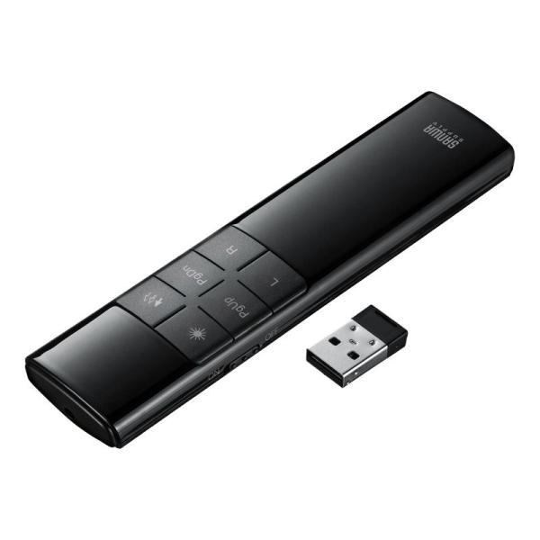 タイマー付きプレゼンテーションマウス 赤色光レーザーポインター付き ソフトウェアレーザー機能 USB...