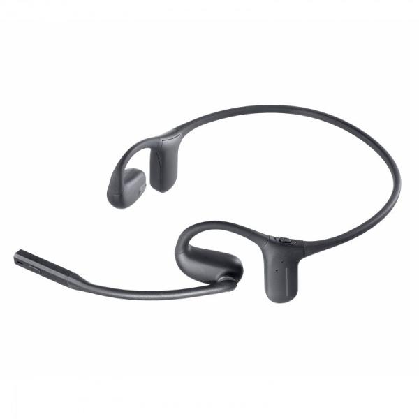 Bluetoothヘッドセット オープンイヤー 有線対応 両耳 収納ポーチ付 単一指向性マイク EN...