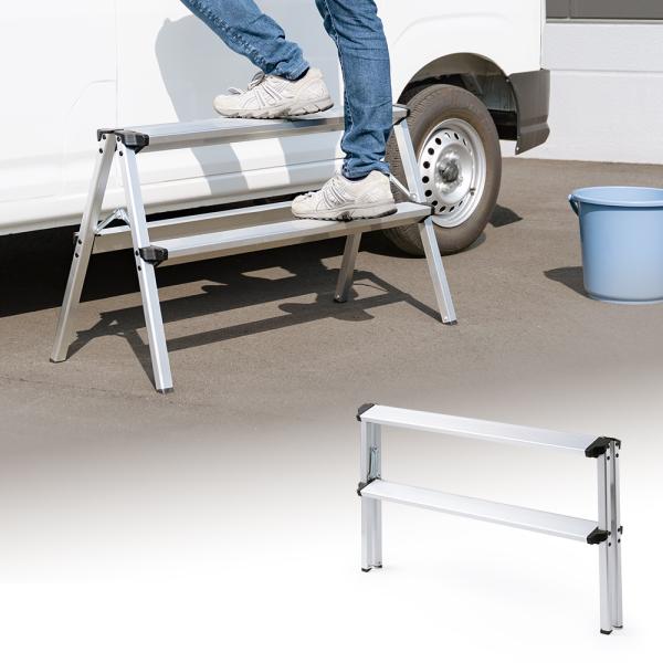 足場台 アルミ 折りたたみ 幅広 洗車に最適な軽量作業台 out-EEX-KYA29 アウトレット
