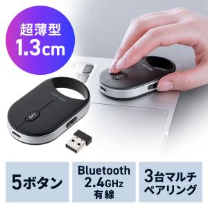 SANWA SUPPLY モバイルワイヤレスコンボマウス 400-MAWB229（ブラック/ホワイト）の商品画像