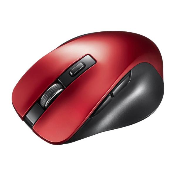 ワイヤレスマウス Bluetooth 電池式 おすすめ おしゃれ 人気 レッド MA-BB518R ...