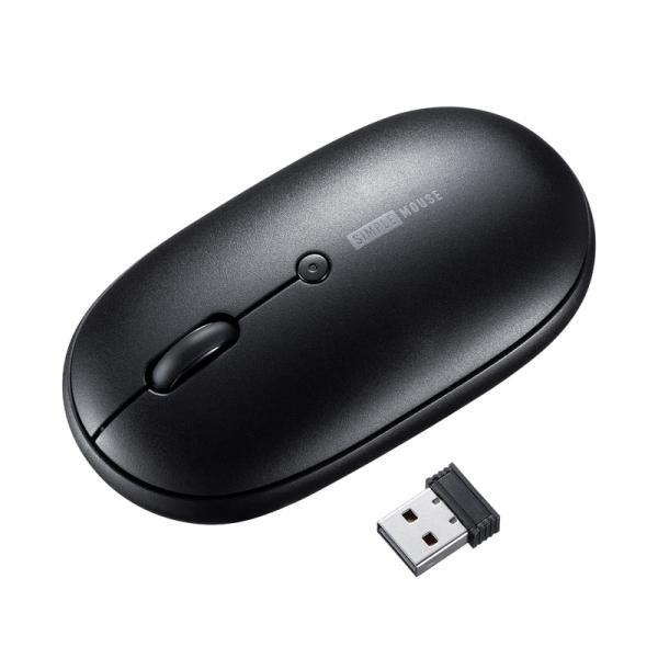 静音ワイヤレスマウス 無線 2.4G 光学式センサー 3ボタン DPI切替 左右対称 電池式 中型 ...