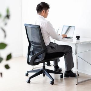 オフィスチェア メッシュ 高耐荷重 肘なし ブ...の詳細画像1