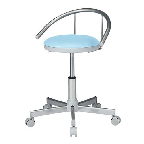 病院向けチェア 丸椅子 抗菌・耐アルコールレザー使用 背もたれ付 ブルー SNC-RD1VBL2 サ...