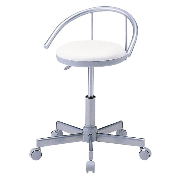 病院向けチェア 抗菌 耐アルコール 丸椅子 スツール ホワイト SNC-RD1VW2 サンワサプライ